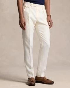 Plated Linen Trouser