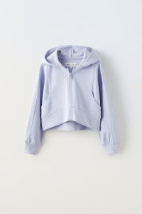 Comfortable crop hooded sweatshirt