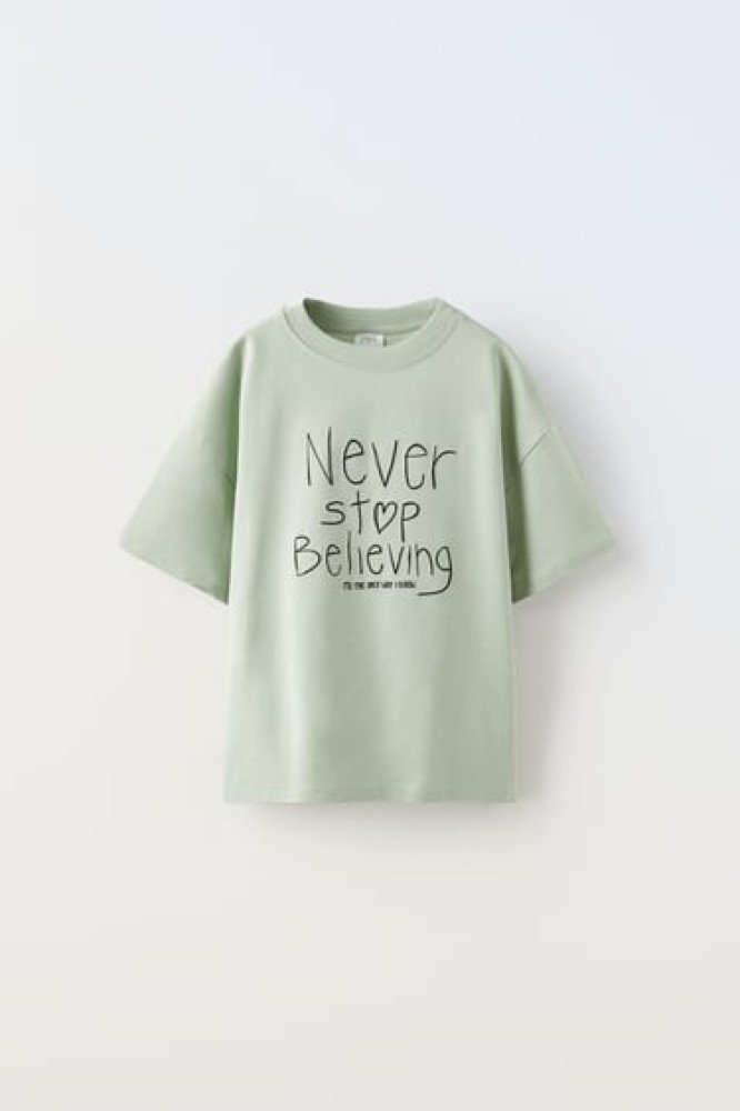 SLOGAN EMBROIDERED T-SHIRT