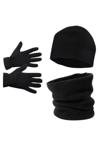 AXE SPORTSWEARMen's Black Winter Fleece Gloves - Fleece Beanie