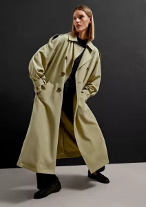 Oversize trench coat with tie detail (Resim Bozuk)